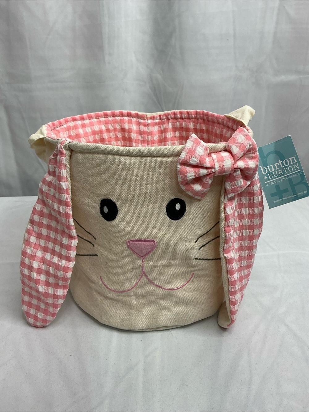 0016 - Burton + Burton Pink Bunny Fabric Storage Bin
